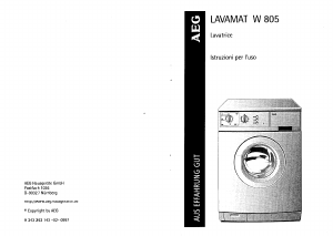 Manuale AEG LAVW805 Lavatrice