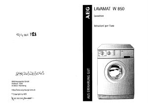 Manuale AEG LAVW850-W Lavatrice