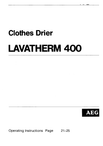 Manual AEG LTH400 Dryer