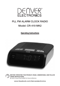 Manual Denver CR-419MK2 Alarm Clock Radio