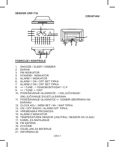 Priručnik Denver CR-718 Radioprijamnik s budilicom