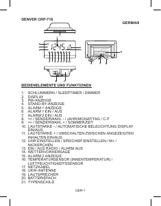 Bedienungsanleitung Denver CR-718 Uhrenradio