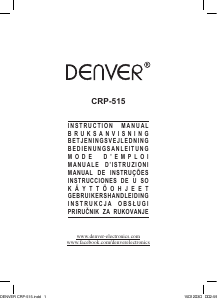 Manual Denver CRP-515 Rádio relógio