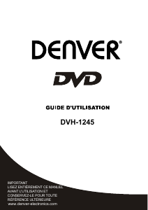 Mode d’emploi Denver DVH-1245 Lecteur DVD