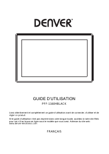 Mode d’emploi Denver PFF-1160HBLACK Cadre photo numérique