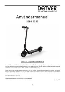 Bruksanvisning Denver SEL-85355 Elsparkcykel