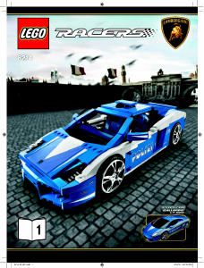 Manual Lego set 8214 Racers Gallardo LP 560-4 polizia