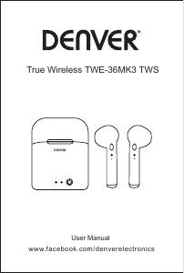 Manual Denver TWE-36MK3 Headphone