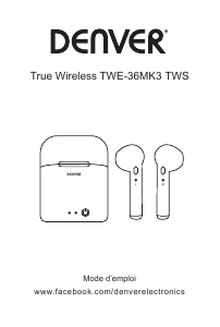 Mode d’emploi Denver TWE-36MK3 Casque