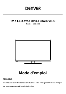 Mode d’emploi Denver LED-2468 Téléviseur LED