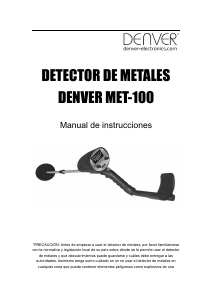 Manual de uso Denver MET-100 Detector de metales