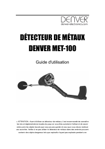 Mode d’emploi Denver MET-100 Détecteur de métaux