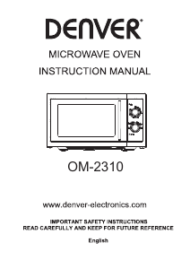 Manual Denver OM-2310 Microwave