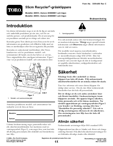 Bruksanvisning Toro 55cm Recycler Gräsklippare