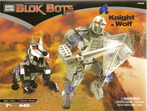 Handleiding Mega Bloks set 9356 Blok Bots Knight & wolf