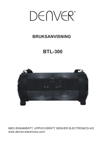 Bruksanvisning Denver BTL-300 Högtalare