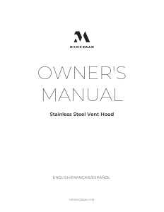 Manual Monogram ZV850SB1SS Cooker Hood