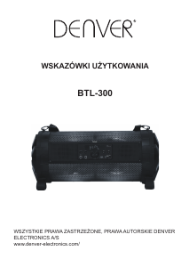 Instrukcja Denver BTL-300 Głośnik