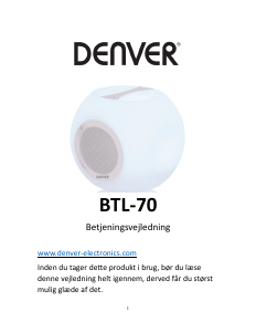 Brugsanvisning Denver BTL-70 Højttaler