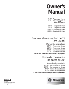 Manual de uso Monogram ZET1SH2SS Horno