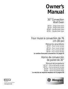 Manual de uso Monogram ZET1SM3SS Horno