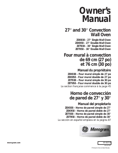 Manual de uso Monogram ZET958SM3SS Horno