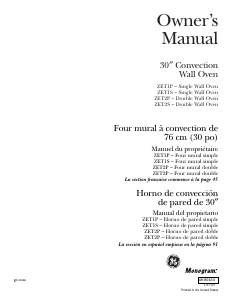 Manual de uso Monogram ZET2PH1SS Horno