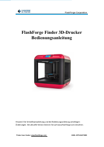 Bedienungsanleitung Flashforge Finder 3D-Drucker