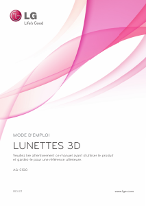 Mode d’emploi LG AG-S100 Lunettes 3D