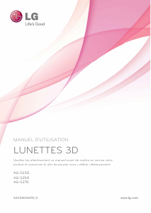 Mode d’emploi LG AG-S230 Lunettes 3D