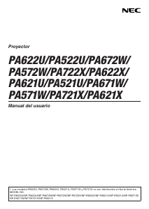 Manual de uso NEC PA522U Proyector