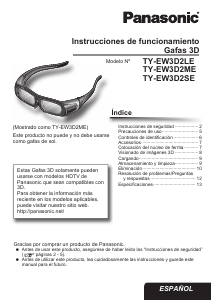 Manual de uso Panasonic TY-EW3D2LE Gafas 3D