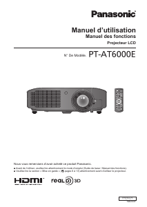 Mode d’emploi Panasonic PT-AT6000E Projecteur