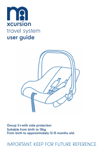 Manual Mothercare Xcursion Car Seat