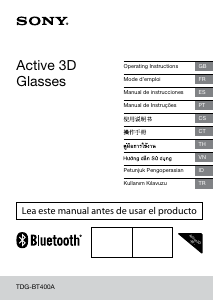 Manual de uso Sony TDG-BT400A Gafas 3D