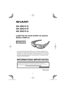 Mode d’emploi Sharp AN-3DG10-A Lunettes 3D