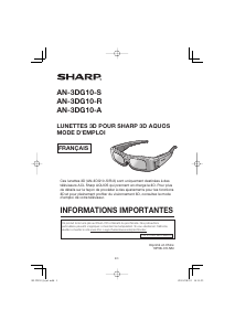 Mode d’emploi Sharp AN-3DG10-R Lunettes 3D