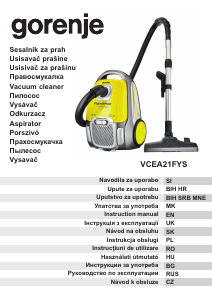 Instrukcja Gorenje VCEA21FYS Odkurzacz