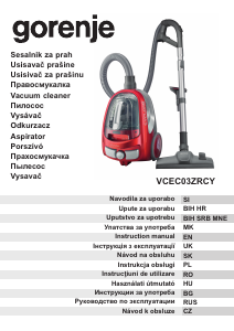 Návod Gorenje VCEC03ZRCY Vysávač