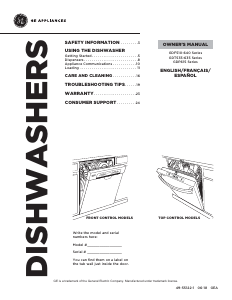 Manual GE GDF510PMJ5SA Dishwasher