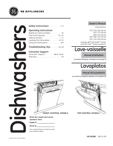 Manual de uso GE GDF570SGF4WW Lavavajillas