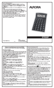 Manual Aurora DT930P Calculator