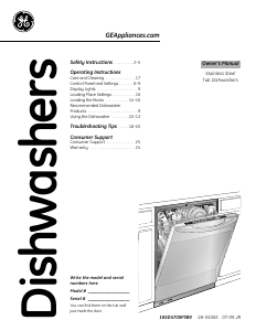 Manual GE CDWT980R10SS Dishwasher