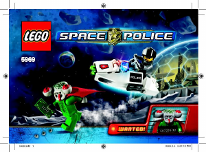 Manual de uso Lego set 5969 Space Police La huida del hombre Calamar