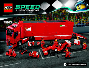 Manuál Lego set 75913 Speed Champions Kamión pro vůz F14 T týmu Scuderia Ferrari