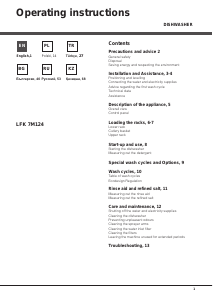 Instrukcja Hotpoint-Ariston LFK 7M124 EU Zmywarka