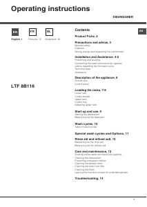 Manual Hotpoint-Ariston LTF 8B116 EU Dishwasher