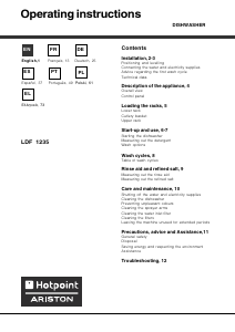 Manual Hotpoint-Ariston LDF 1235 X EU/HA Dishwasher