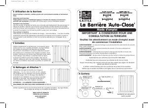 Mode d’emploi Red Castle Auto-Close Barrière de sécurité bébé