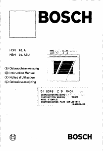 Manual Bosch HBN762A Oven